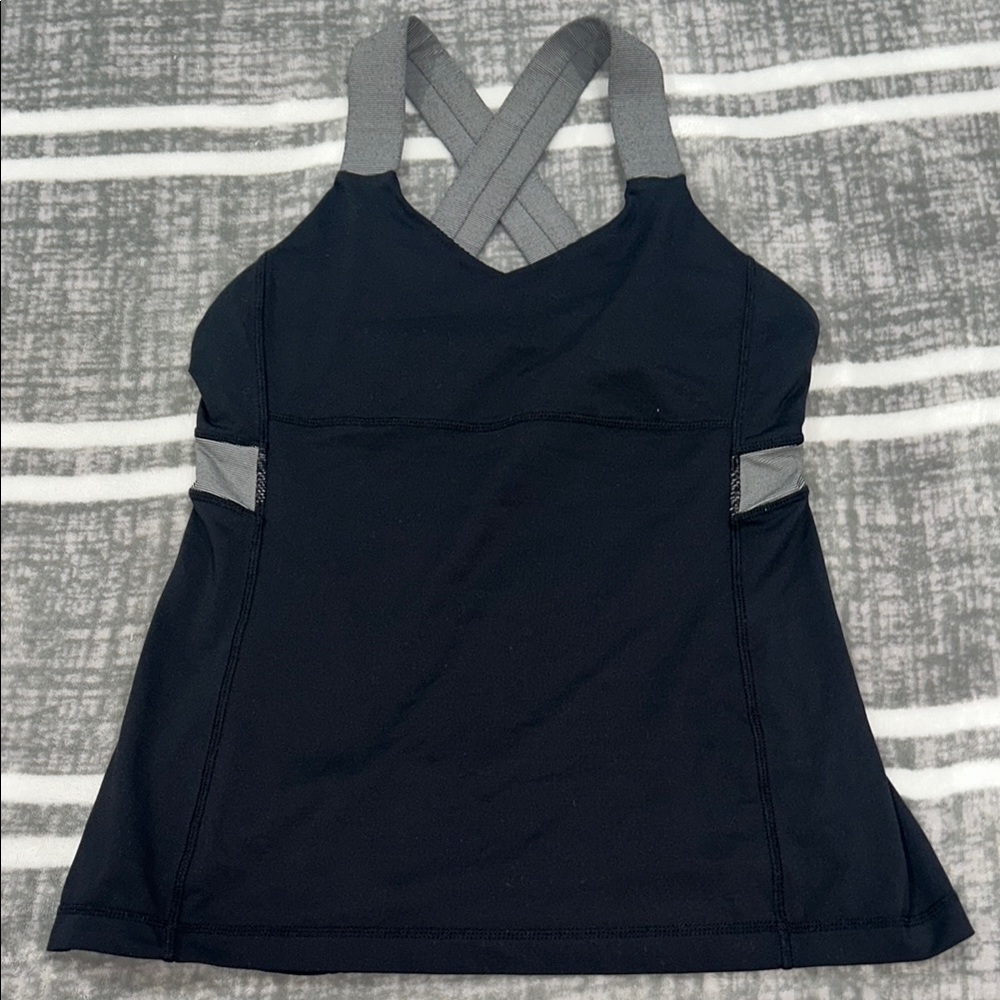 Lululemon Athletica Black and Gray Tank Top